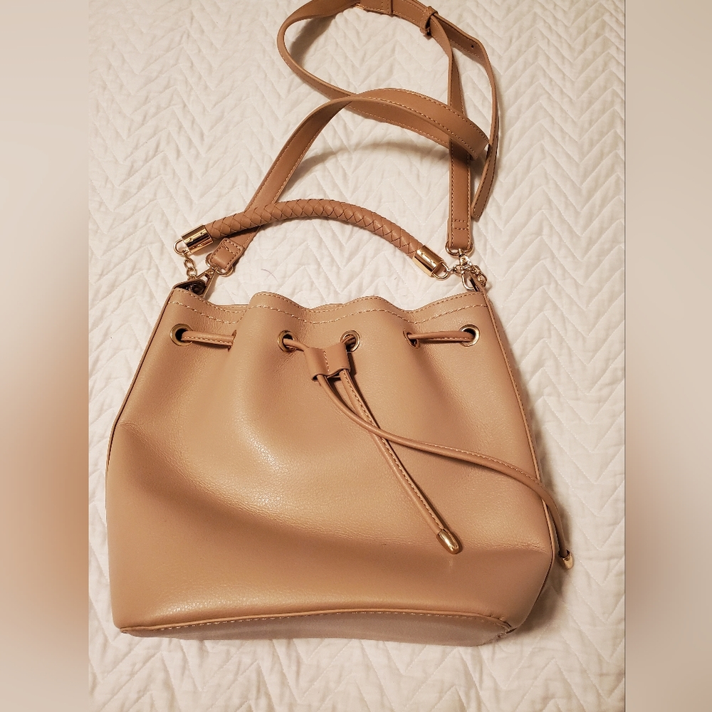 Vegan Urban Expressions Tan Leather Bucket Bag